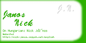 janos nick business card